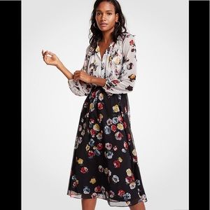 Ann Taylor Winter Floral Midi Dress